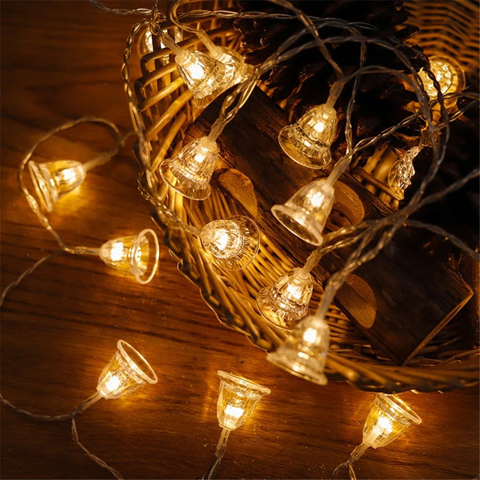 4m 40 LED String Light Christmas Wedding Party Waterproof Bell Shaped Garland with Empty Battery Box - Warm White - 4