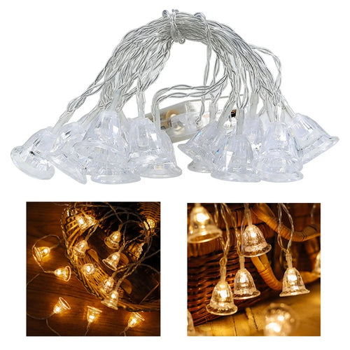 2m 10 LED String Light Bell Shape Christmas Lamp Wedding Holiday Party Xmas Tree Decoration - Warm White - 1