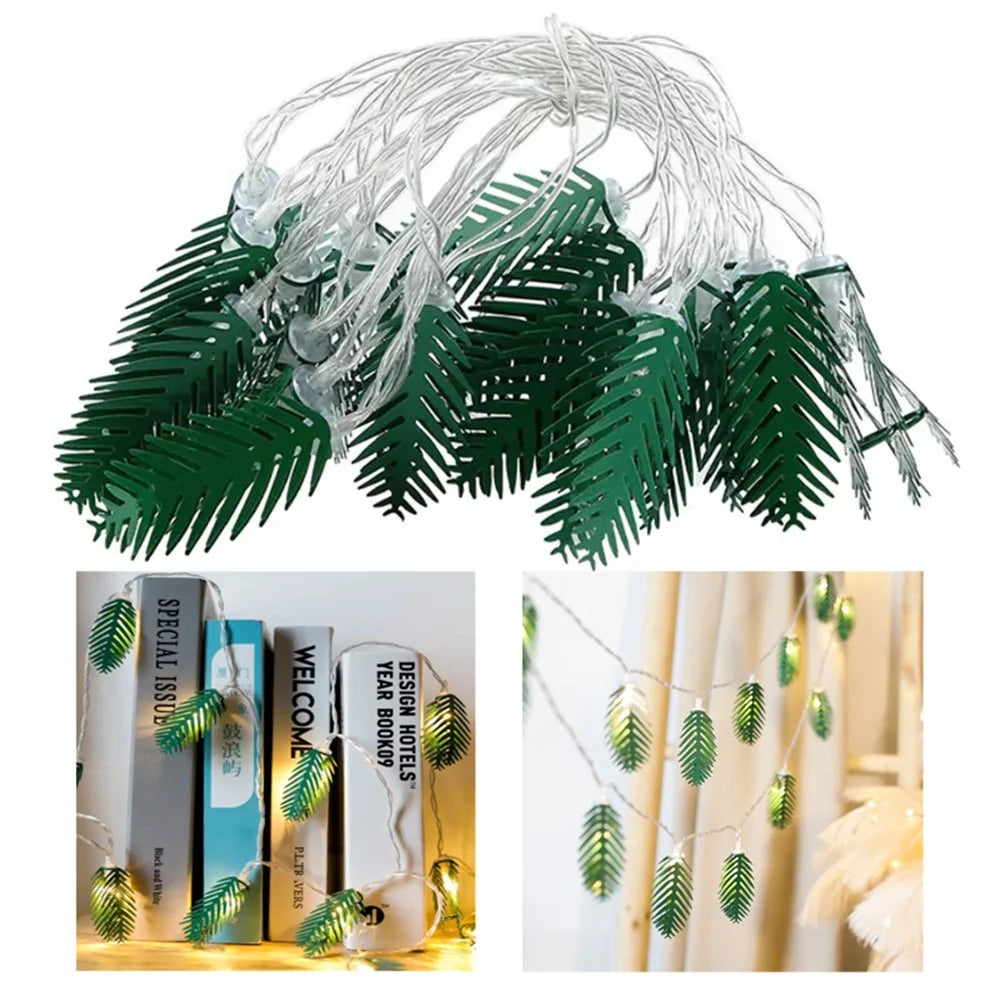 2m 10 LED Nordic Decorative Simulation Pine Needle Leaves String Light Lighting Ornament for Garden Wedding Christmas - 1