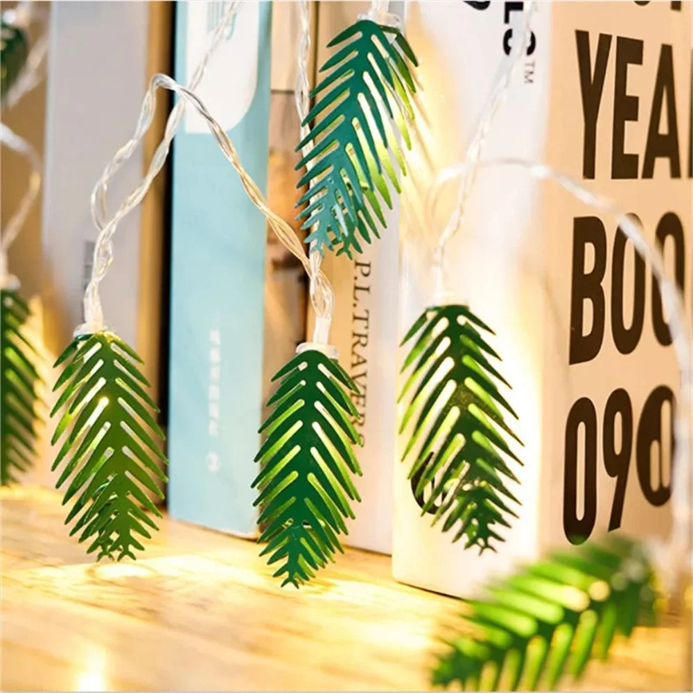 2m 10 LED Nordic Decorative Simulation Pine Needle Leaves String Light Lighting Ornament for Garden Wedding Christmas - 2