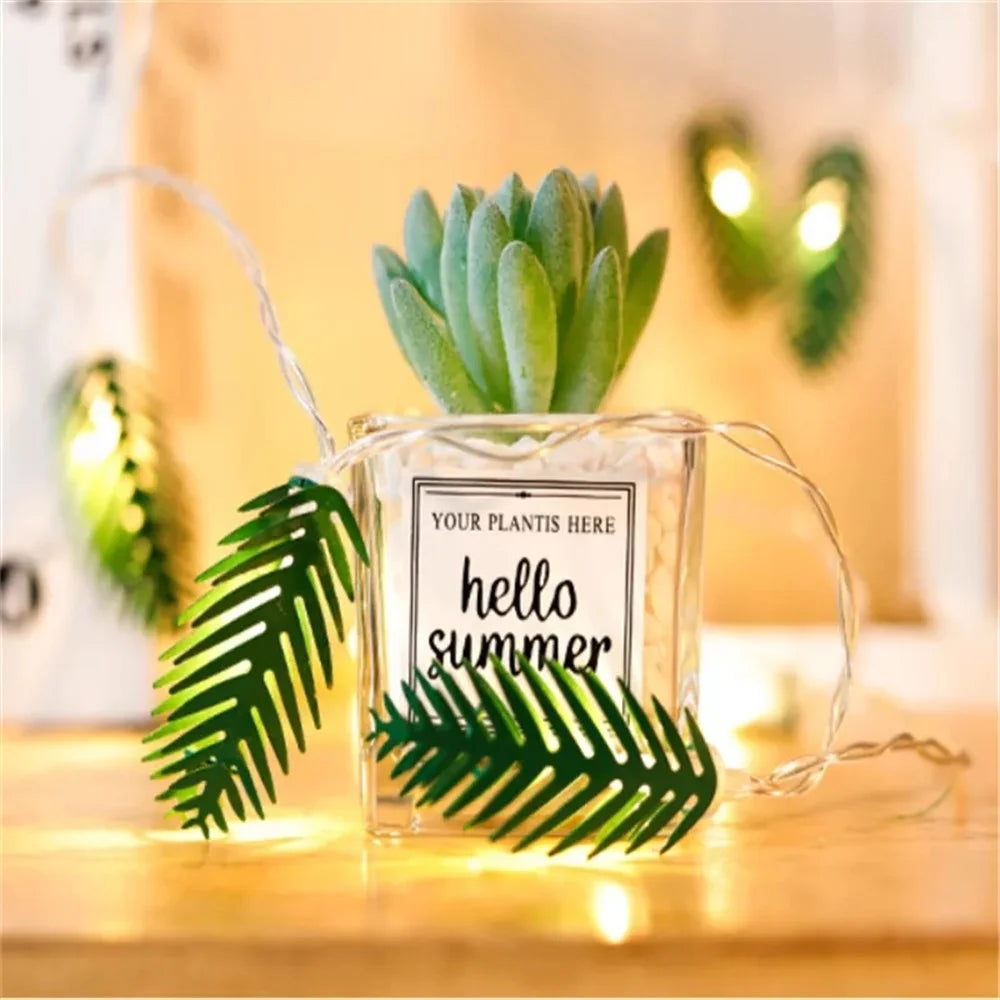 2m 10 LED Nordic Decorative Simulation Pine Needle Leaves String Light Lighting Ornament for Garden Wedding Christmas - 3