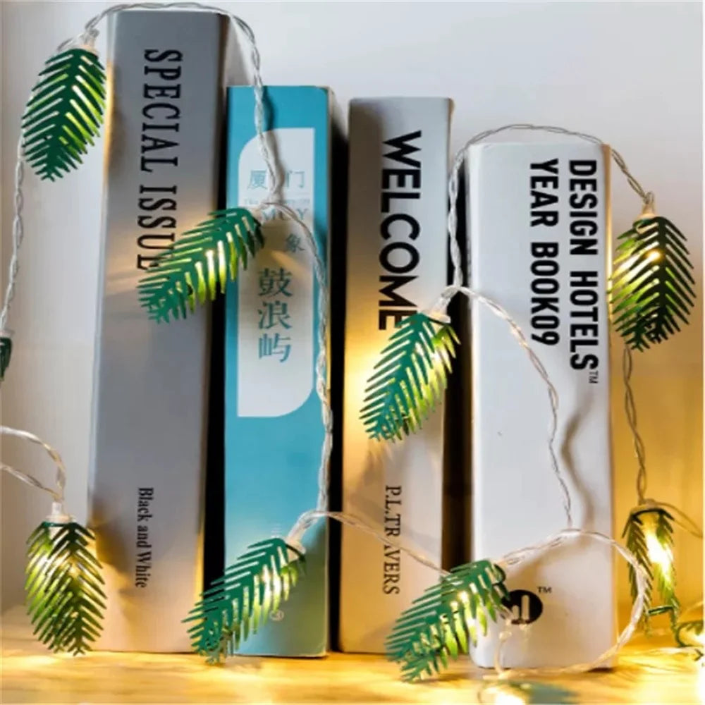 2m 10 LED Nordic Decorative Simulation Pine Needle Leaves String Light Lighting Ornament for Garden Wedding Christmas - 4