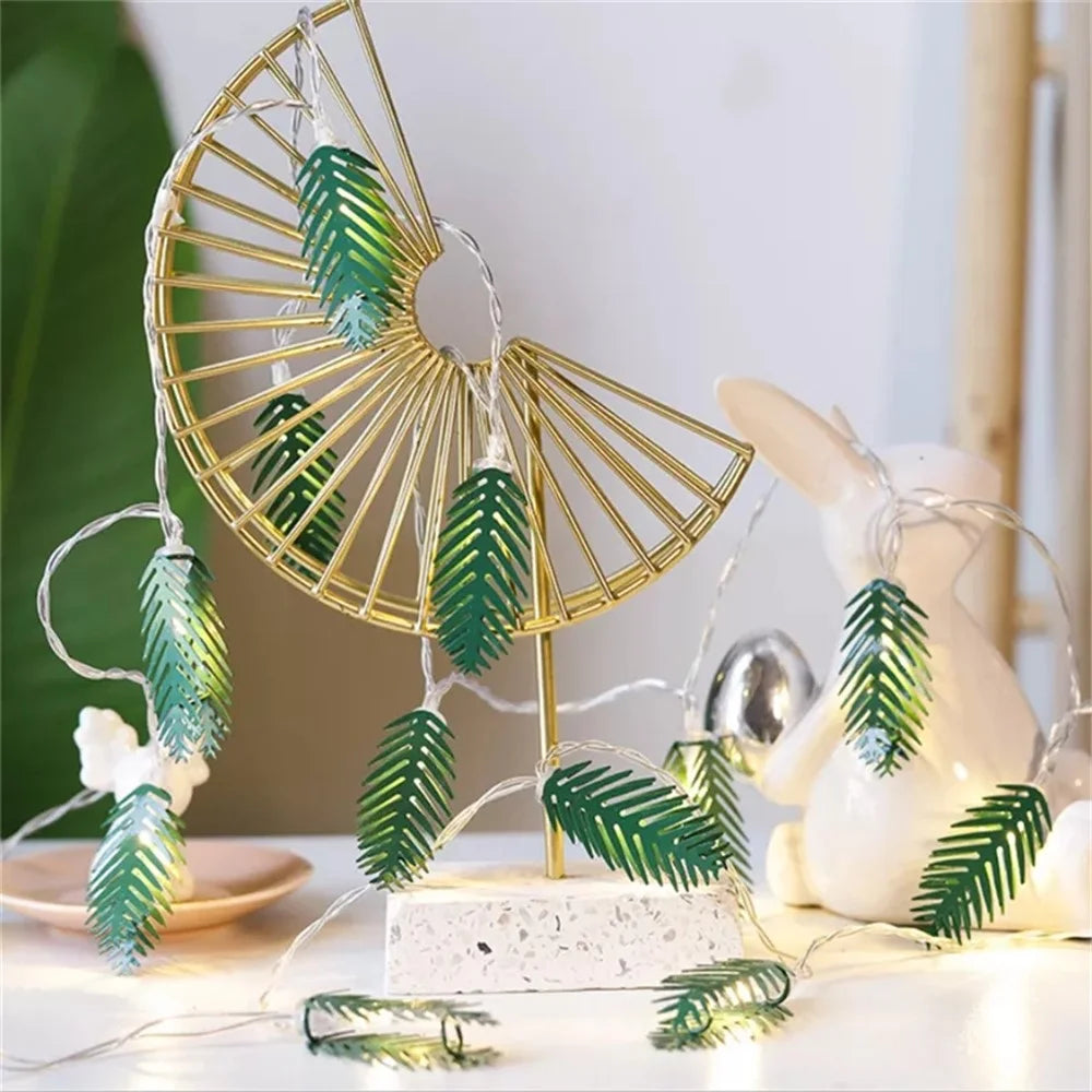 2m 10 LED Nordic Decorative Simulation Pine Needle Leaves String Light Lighting Ornament for Garden Wedding Christmas - 5