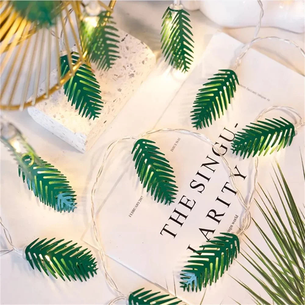 2m 10 LED Nordic Decorative Simulation Pine Needle Leaves String Light Lighting Ornament for Garden Wedding Christmas - 6