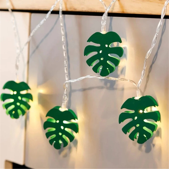 3m 20-LED Simulation Monstera Leaves Wedding Christmas LED Light String Nordic Party Decoration - 1