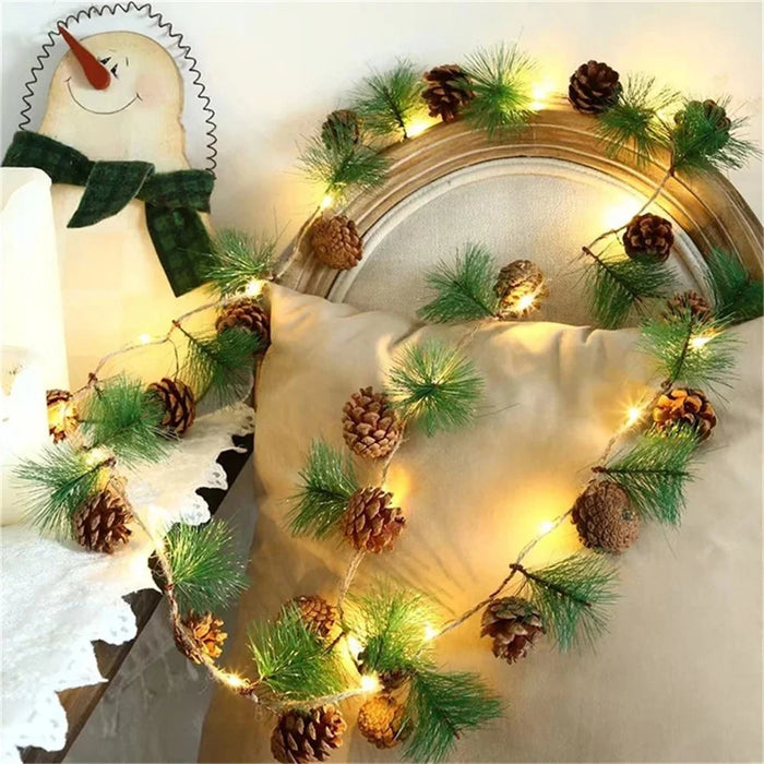 2m 20 LED Christmas Pinecone String Light Battery Operated Holiday Party Lighting Decor - 2