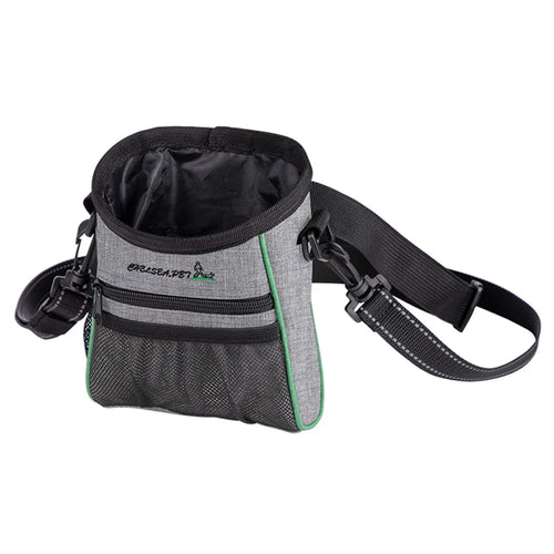 LDLC QS-059 Dog Treat Pouch Pet Hands-Free Training Waist Bag Drawstring Carries Pet Gift Toys Food Poop Bag Pouch - Light Grey - 1