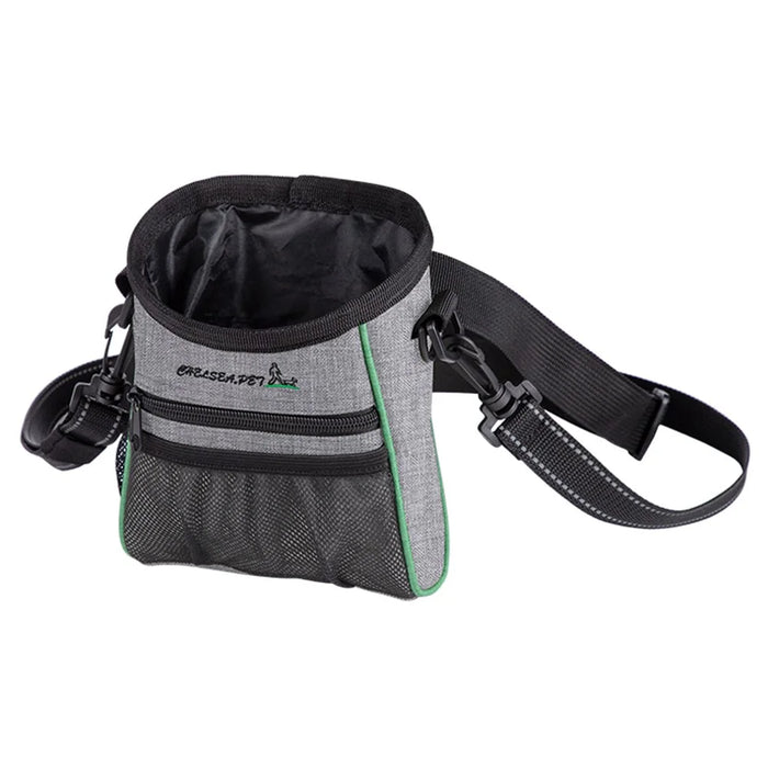 LDLC QS-059 Dog Treat Pouch Pet Hands-Free Training Waist Bag Drawstring Carries Pet Gift Toys Food Poop Bag Pouch - Light Grey - 1