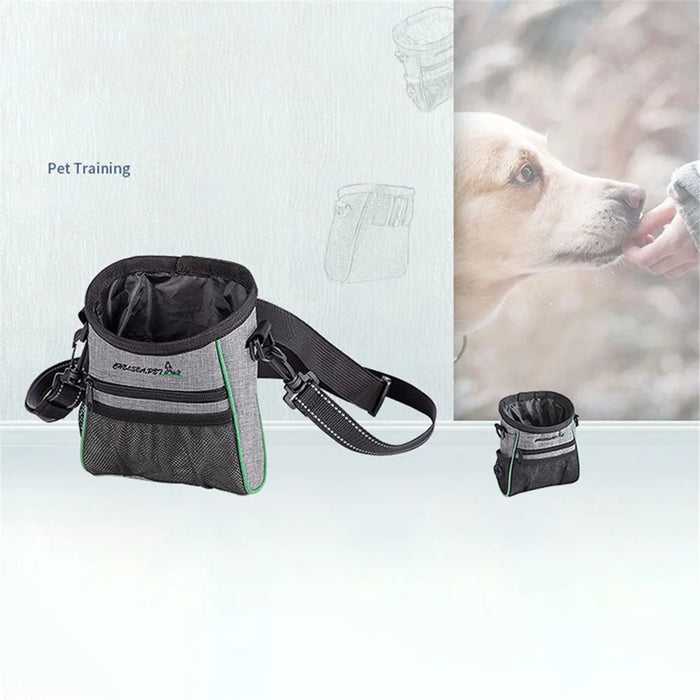 LDLC QS-059 Dog Treat Pouch Pet Hands-Free Training Waist Bag Drawstring Carries Pet Gift Toys Food Poop Bag Pouch - Light Grey - 2