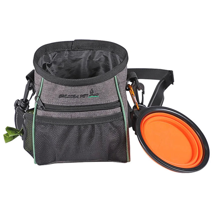 LDLC QS-059 Dog Treat Pouch Pet Hands-Free Training Waist Bag Drawstring Carries Pet Gift Toys Food Poop Bag Pouch - Light Grey - 3