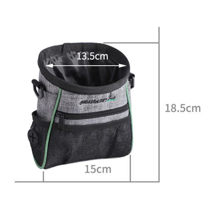 LDLC QS-059 Dog Treat Pouch Pet Hands-Free Training Waist Bag Drawstring Carries Pet Gift Toys Food Poop Bag Pouch - Light Grey - 6