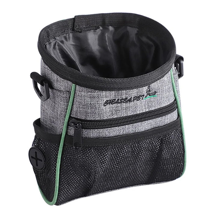 LDLC QS-059 Dog Treat Pouch Pet Hands-Free Training Waist Bag Drawstring Carries Pet Gift Toys Food Poop Bag Pouch - Light Grey - 7