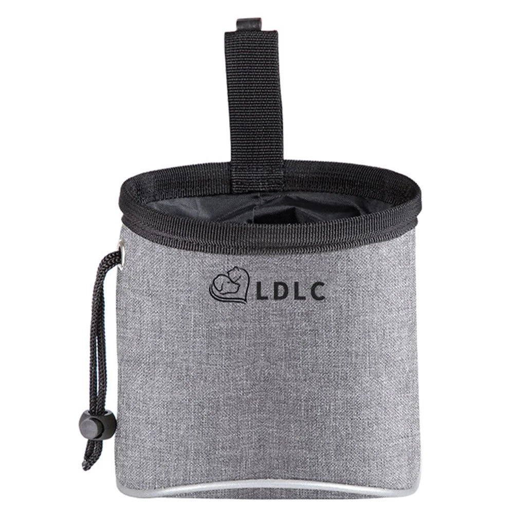 LDLC QS-060 Portable Dog Treat Bag Outdoor Dog Treat Pouch for Training Feeding Pet Gift Trainer Waist Bag for Dog Snacks - Light Grey - 1