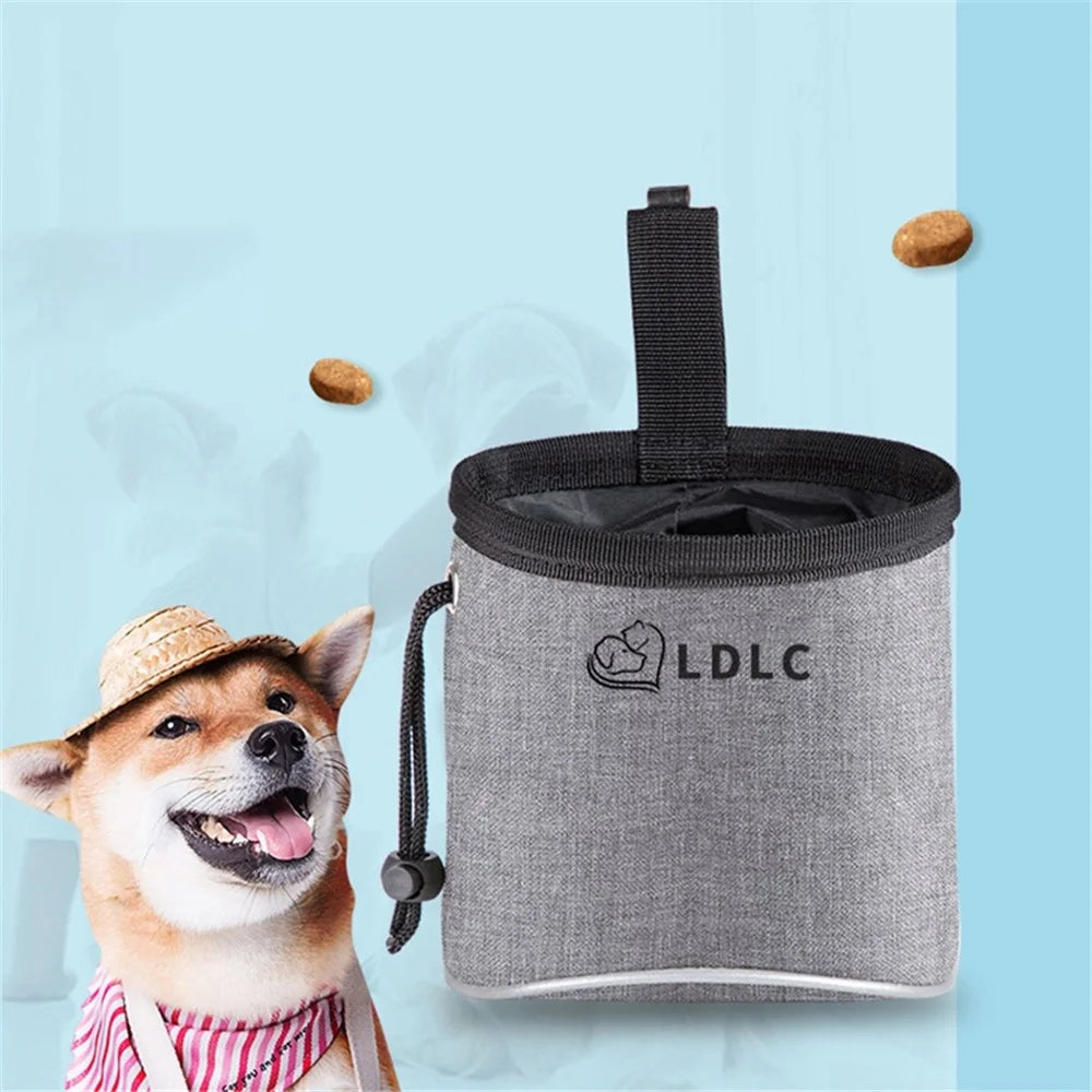 LDLC QS-060 Portable Dog Treat Bag Outdoor Dog Treat Pouch for Training Feeding Pet Gift Trainer Waist Bag for Dog Snacks - Light Grey - 2