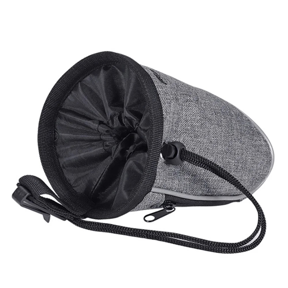 LDLC QS-060 Portable Dog Treat Bag Outdoor Dog Treat Pouch for Training Feeding Pet Gift Trainer Waist Bag for Dog Snacks - Light Grey - 6