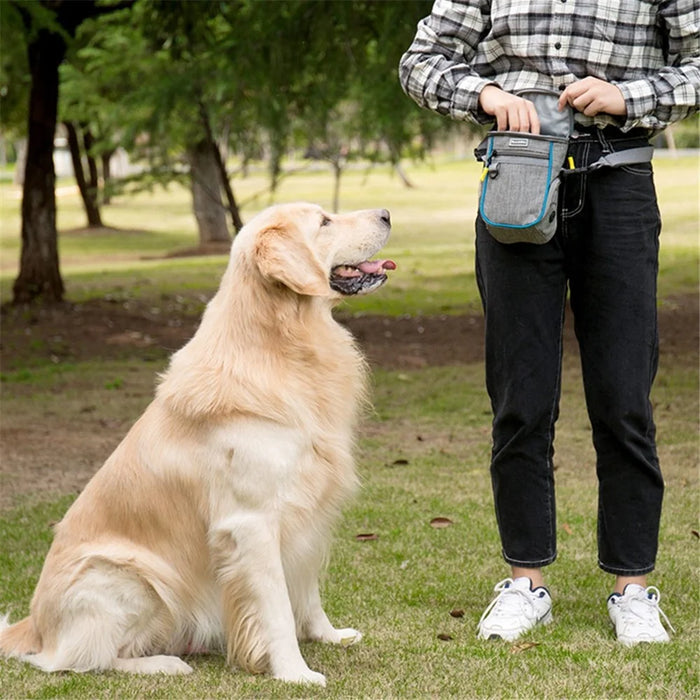 LDLC QS-095 Outdoor Walking Large Capacity Dog Treat Pouch Waterproof Pet Gift Training Waist Bag - white / Blackish Green - 3