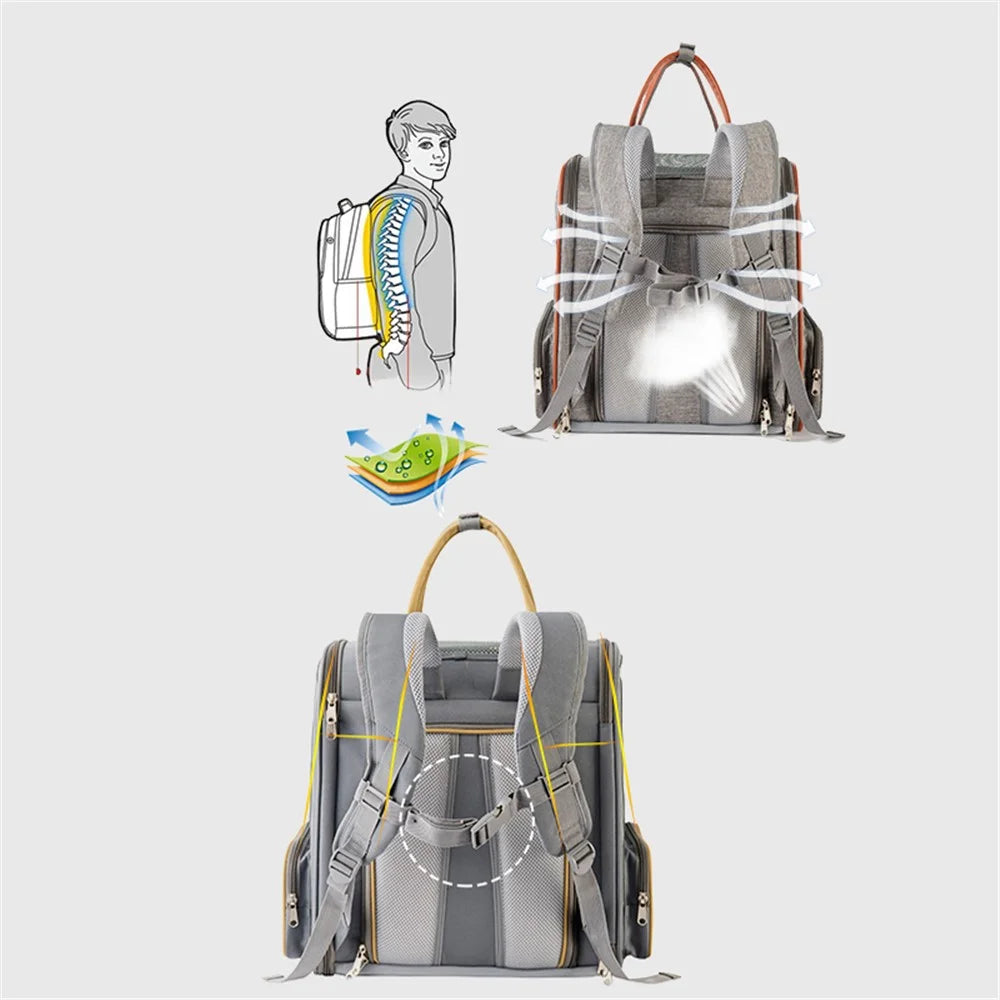 LDLC QS-094 Expandable Breathable Pet Gift Carrier Backpack Dog Cat Carrying Shoulders Bag - Dark Grey - 5