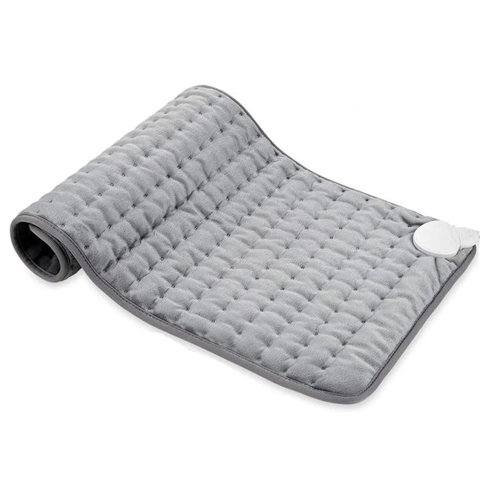 Double-sided Microplush Electric Blanket Heating Pad Abdomen Waist Back Pain Relief Winter Warmer Heat Controller - Grey / US Plug - 1