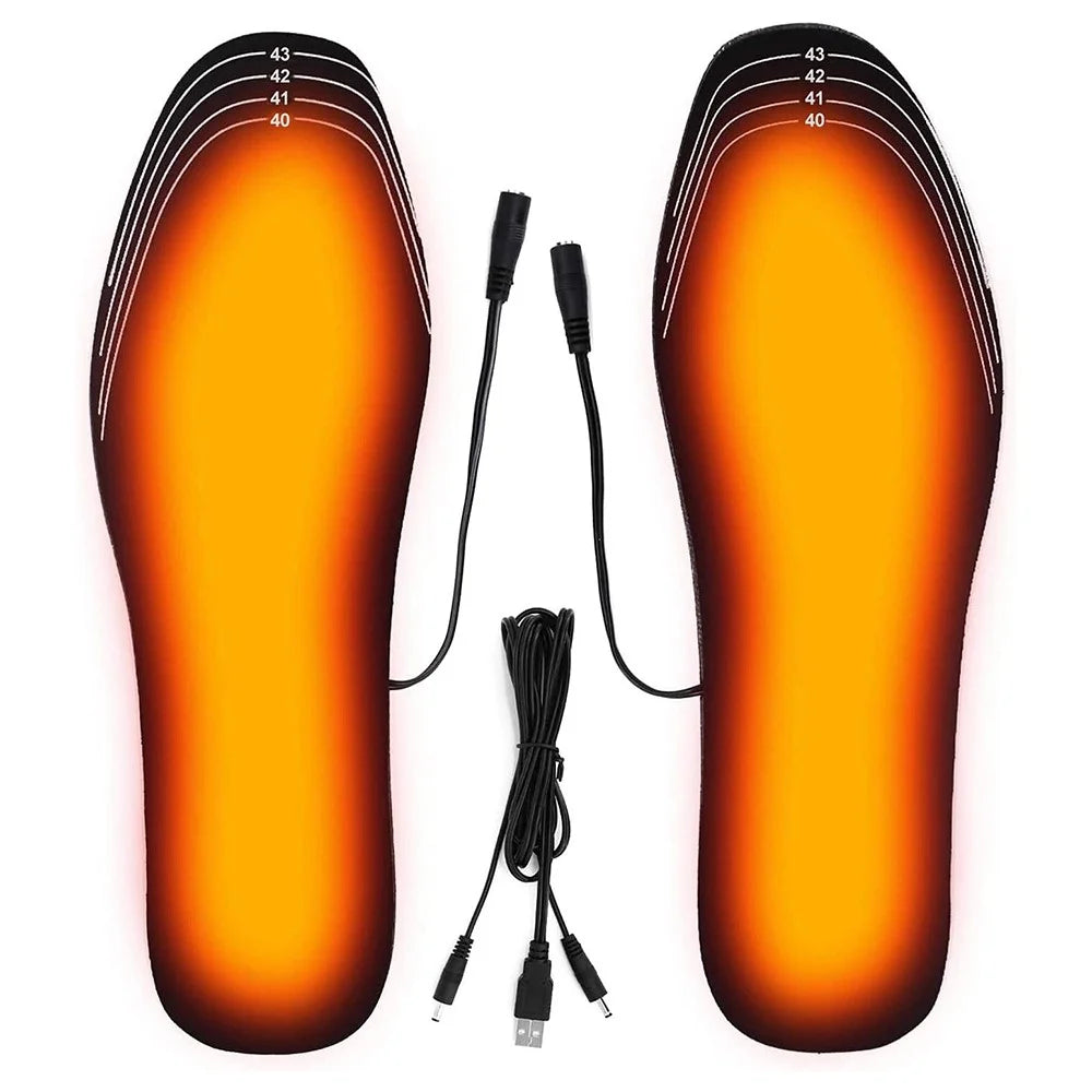 1 Pair Heated Insoles Rechargeable Foot Warmers Electric Heat Shoe Insoles for Winter Camping Skiing Hunting Cycling - Size 35-40 - 1