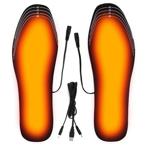 1 Pair Heated Insoles Rechargeable Foot Warmers Electric Heat Shoe Insoles for Winter Camping Skiing Hunting Cycling - Size 35-40 - 1