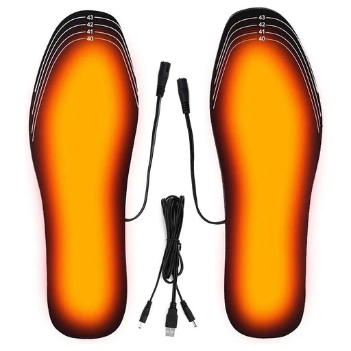 1 Pair Heated Insoles Rechargeable Foot Warmers Electric Heat Shoe Insoles for Winter Camping Skiing Hunting Cycling - Size 35-40 - 1