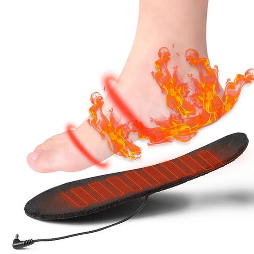 1 Pair Heated Insoles Rechargeable Foot Warmers Electric Heat Shoe Insoles for Winter Camping Skiing Hunting Cycling - Size 35-40 - 2