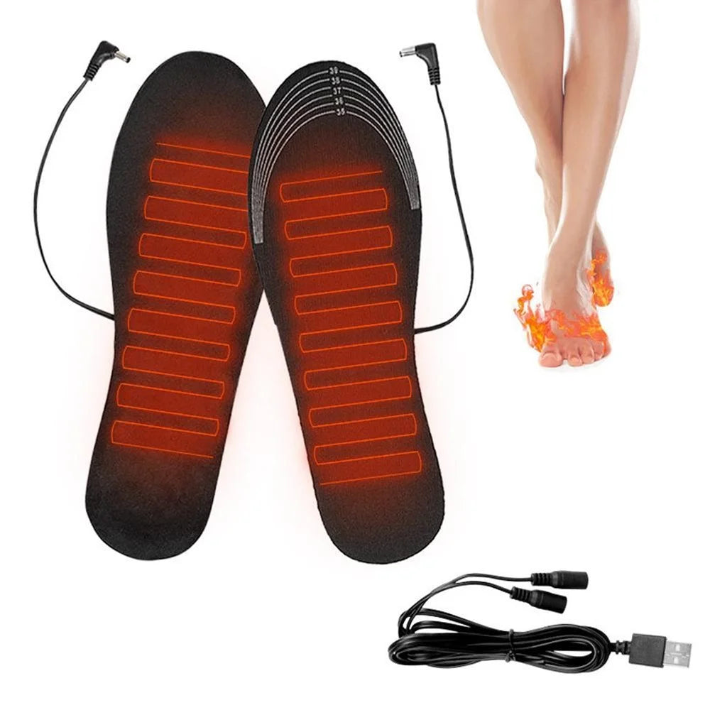 1 Pair Heated Insoles Rechargeable Foot Warmers Electric Heat Shoe Insoles for Winter Camping Skiing Hunting Cycling - Size 35-40 - 3