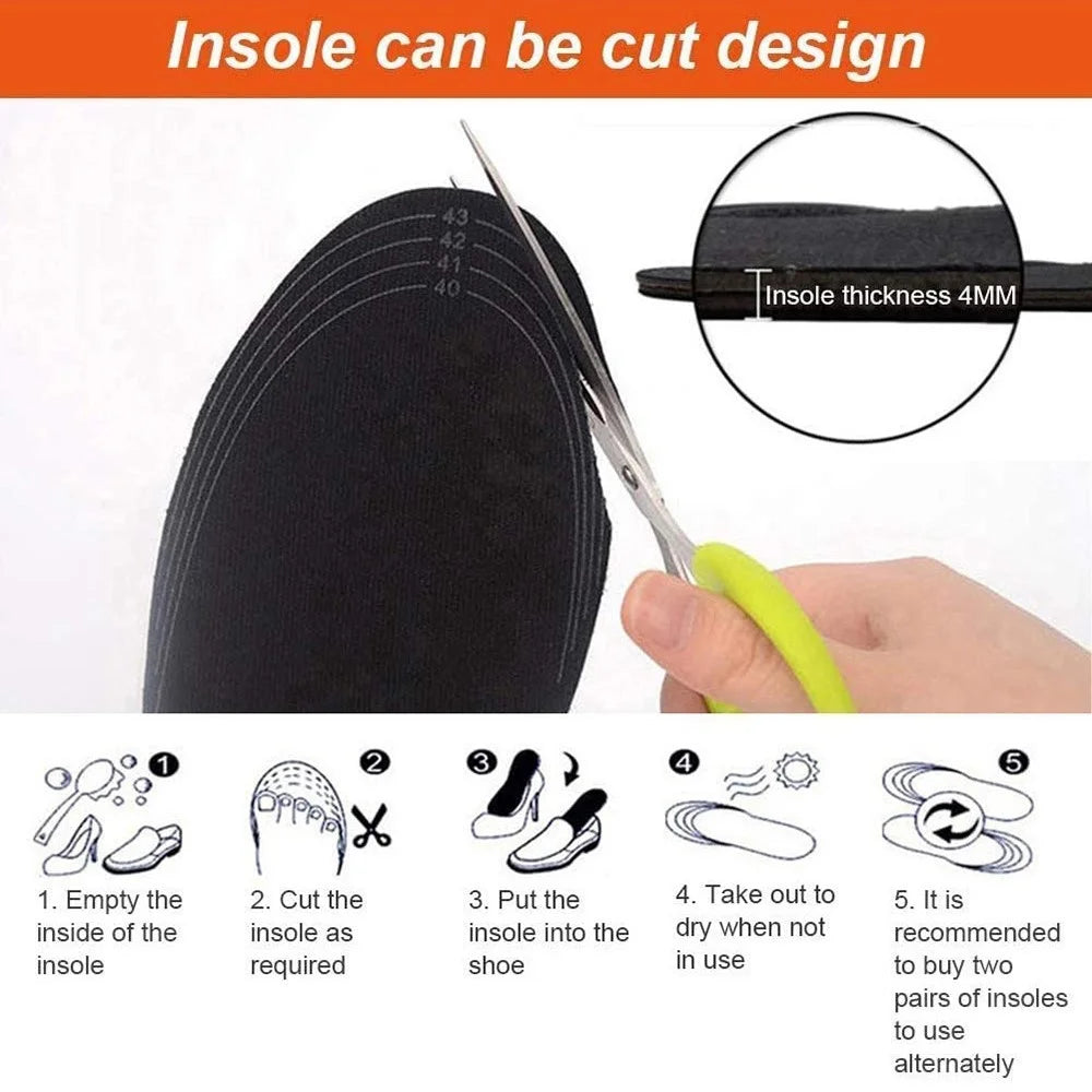 1 Pair Heated Insoles Rechargeable Foot Warmers Electric Heat Shoe Insoles for Winter Camping Skiing Hunting Cycling - Size 35-40 - 4