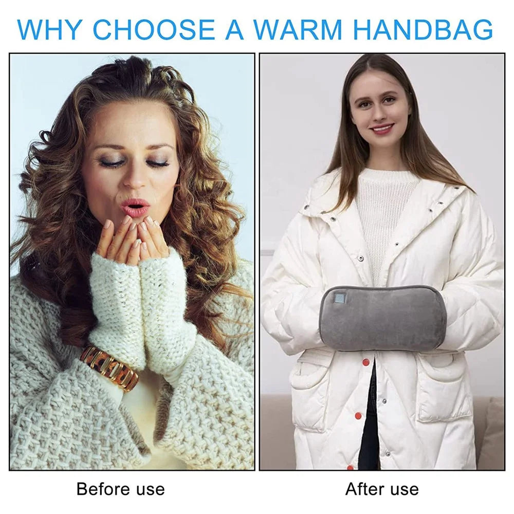 USB Heater Rechargeable Hand Warmer 3 Temperature Control Portable Electric Hand Warmer with Pocket - Pink - 3