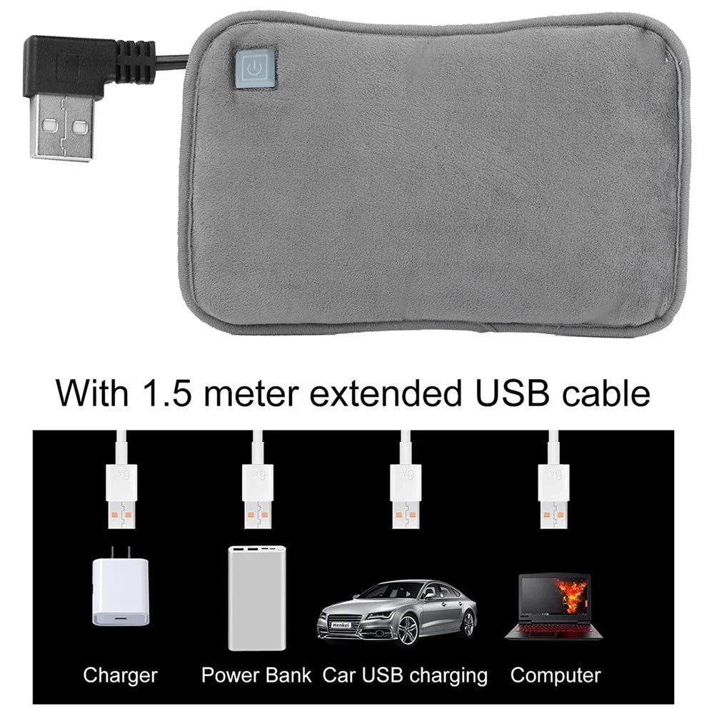 USB Heater Rechargeable Hand Warmer 3 Temperature Control Portable Electric Hand Warmer with Pocket - Pink - 4