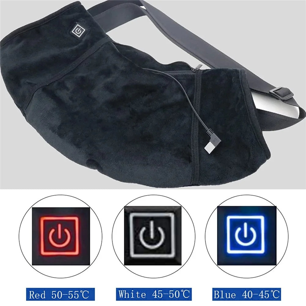 Winter Outdoor Heated Hand Muff Electric Hand Warmer Pouch Rechargeable Heated Gloves Waterproof Handwarmers Bag for Hunting Camping - Grey - 6