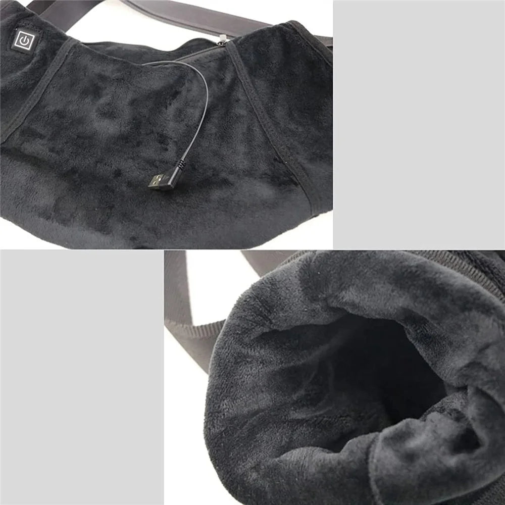 Winter Outdoor Heated Hand Muff Electric Hand Warmer Pouch Rechargeable Heated Gloves Waterproof Handwarmers Bag for Hunting Camping - Grey - 7