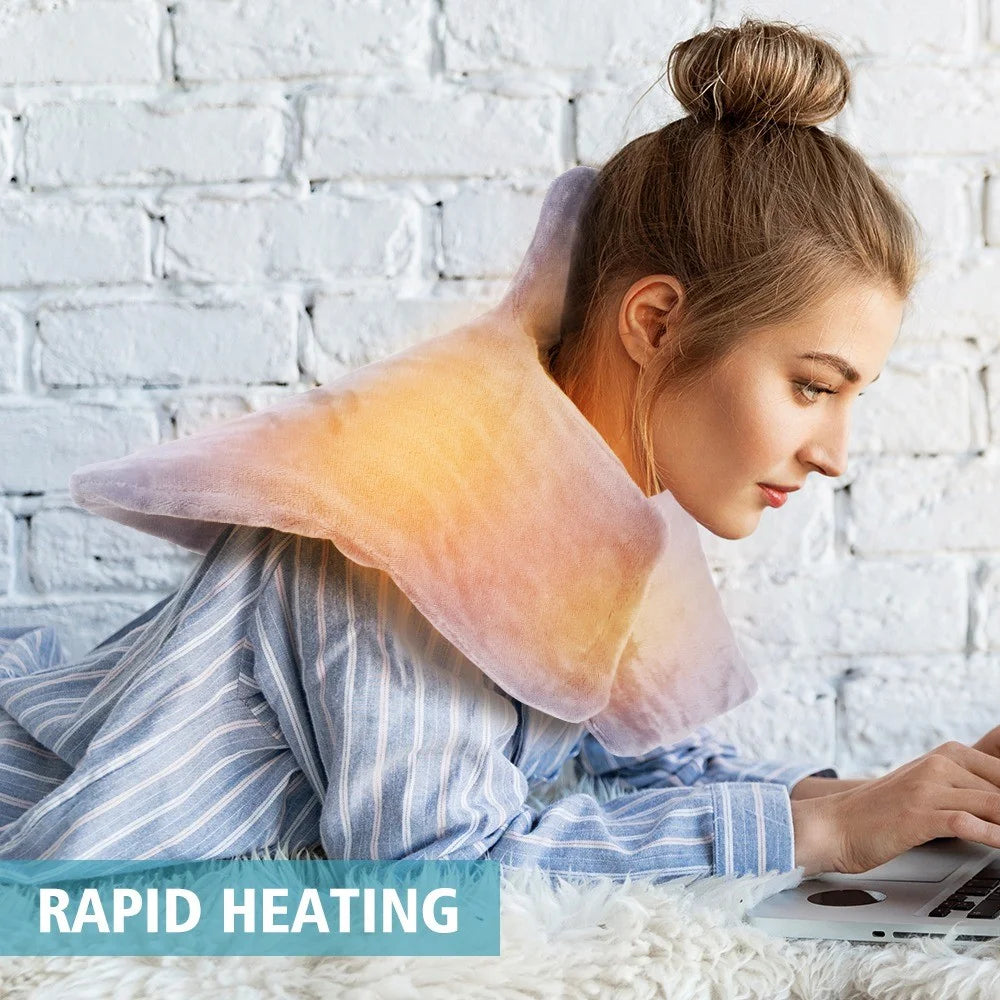 Electric Heating Pad for Neck Back Pain Relief Shoulder Heating Shawl Wrap Heat Therapy Winter Thermal Blanket - US Plug - 2