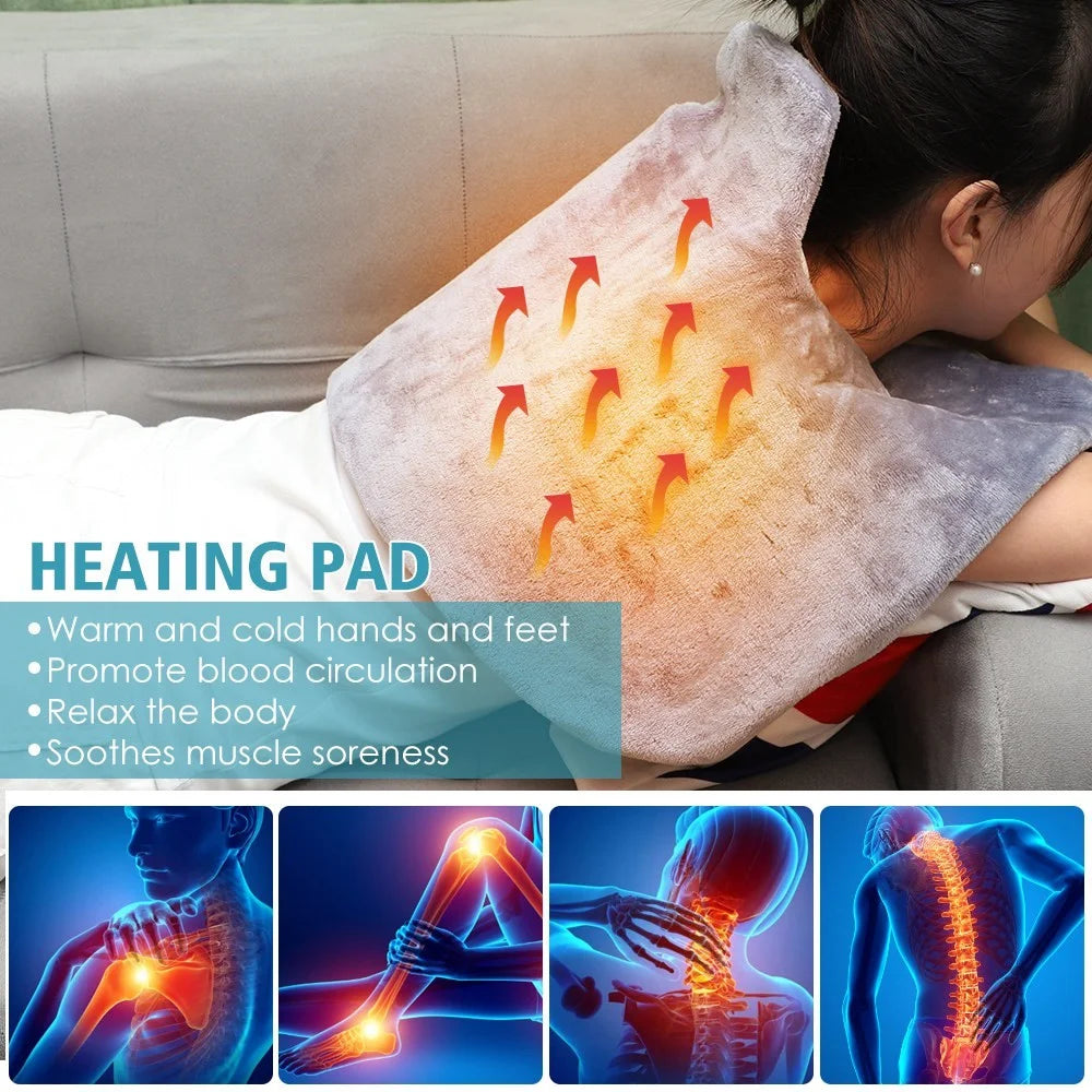 Electric Heating Pad for Neck Back Pain Relief Shoulder Heating Shawl Wrap Heat Therapy Winter Thermal Blanket - US Plug - 3