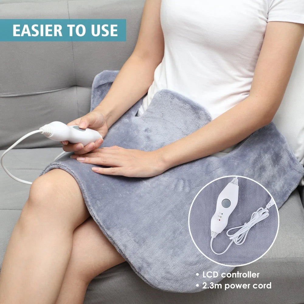 Electric Heating Pad for Neck Back Pain Relief Shoulder Heating Shawl Wrap Heat Therapy Winter Thermal Blanket - US Plug - 6