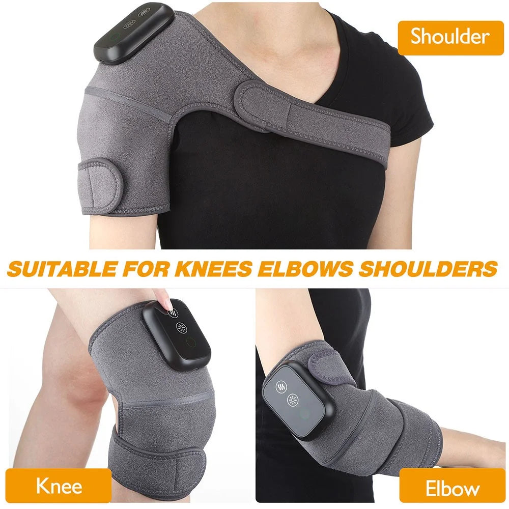 Heated Knee Massager Infrared Physiotherapy Knee Pad for Joint Pain Relief 3-Level Vibration Heater Knee Elbow Shoulder Brace Wrap - 6