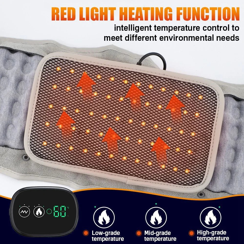 Infrared Heating Inflatable Belt Decompression Massager USB Charge LED Display Lumbar Bandage Spinal Corrector Waist Vibration - 2