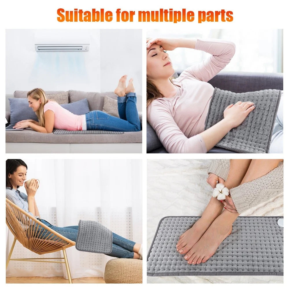 110V-240V Electric Heating Pad for Abdomen Waist Back Pain Relief 3 Timer 10 Heat Levels 12x24 inch Washable Physiotherapy Heat Pad - US Plug - 7