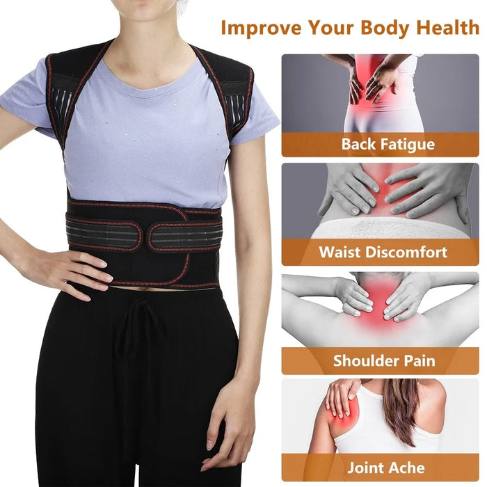 108 Magnets Tourmaline Magnetic Therapy Self-heating Vest Waist Back Shoulder Posture Corrector Spine Lumbar Brace Support Belt Pain Relief - M - 5