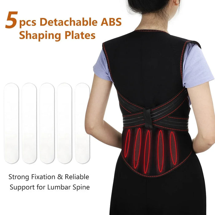 108 Magnets Tourmaline Magnetic Therapy Self-heating Vest Waist Back Shoulder Posture Corrector Spine Lumbar Brace Support Belt Pain Relief - M - 7