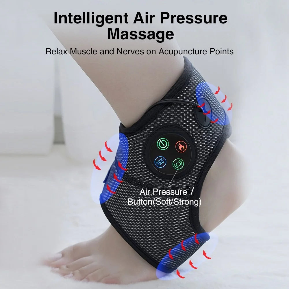KY-1051 Smart Ankle Massager Compression Air Ankle Brace Foot Massage Electric Vibration Hot Compress Heating Brace Ankle Massage - 5