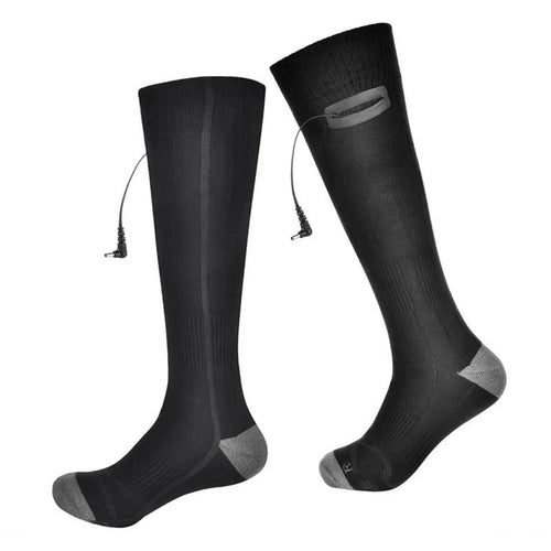 Winter Heated Stretch Socks USB Rechargeable Three-speed Adjustment Electric Heating Socks Long Tube Heated Sock Gift for Christmas (Free Size) - 1