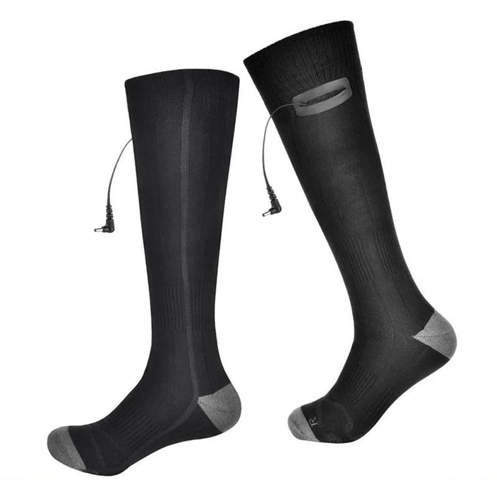 Winter Heated Stretch Socks USB Rechargeable Three-speed Adjustment Electric Heating Socks Long Tube Heated Sock Gift for Christmas (Free Size) - 1