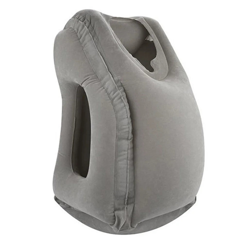Inflatable Travel Sleeping Bag Portable Cushion Neck Pillow for Men Women Outdoor Airplane Flight Train Sleeping Easy - Grey - 1