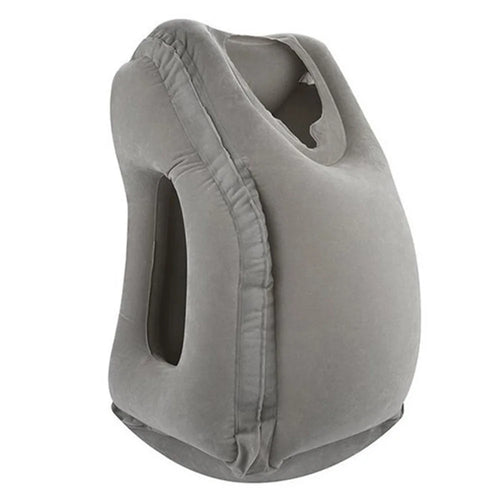 Inflatable Travel Sleeping Bag Portable Cushion Neck Pillow for Men Women Outdoor Airplane Flight Train Sleeping Easy - Grey - 1