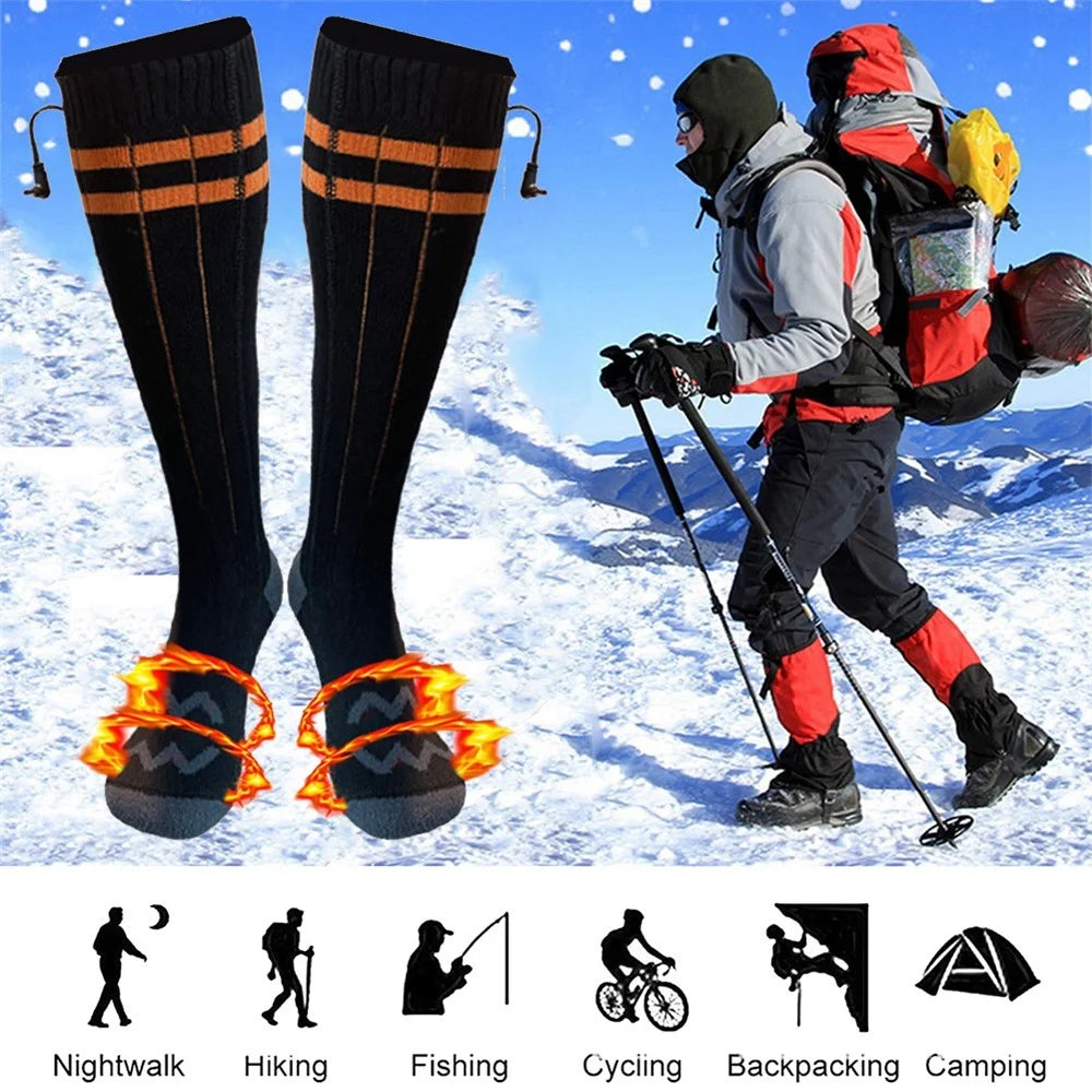 1 Pair Winter Boot Heated Socks Warm Socks Electric Heating Socks for Fishing Camping Hiking - 2