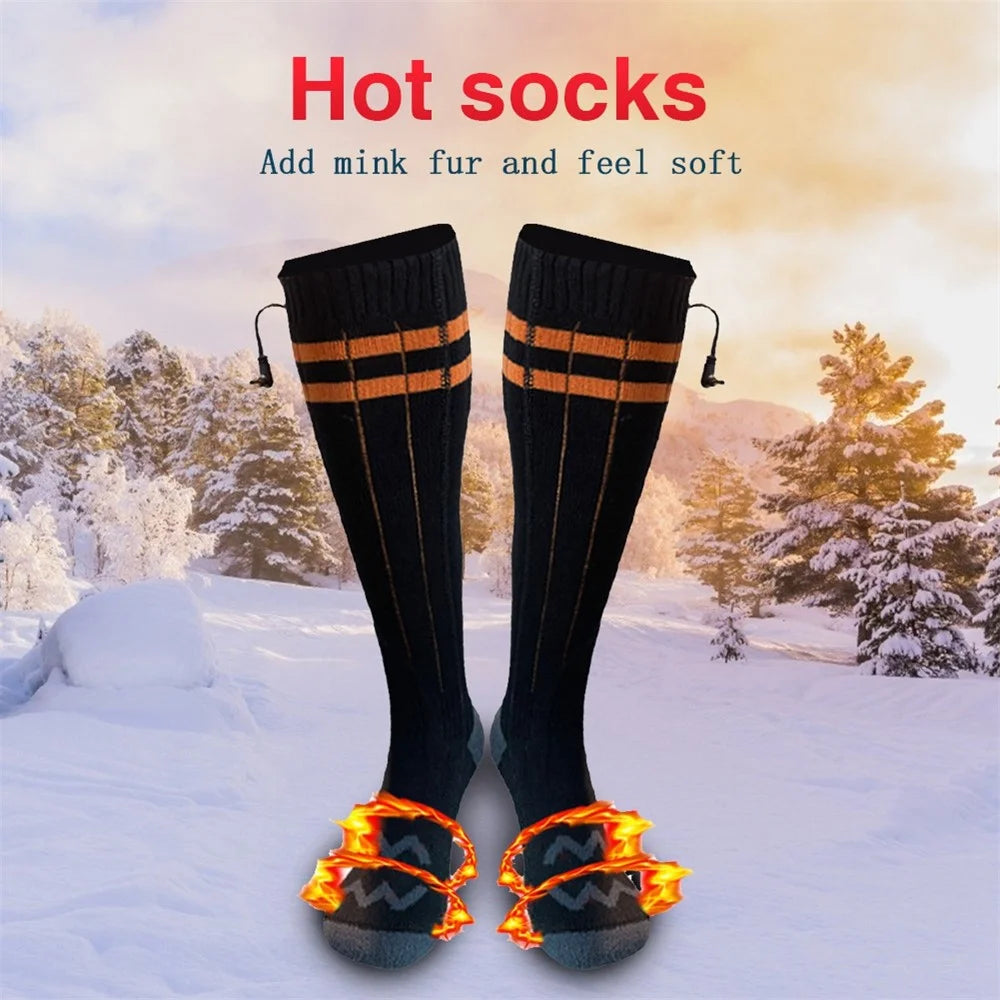 1 Pair Winter Boot Heated Socks Warm Socks Electric Heating Socks for Fishing Camping Hiking - 3