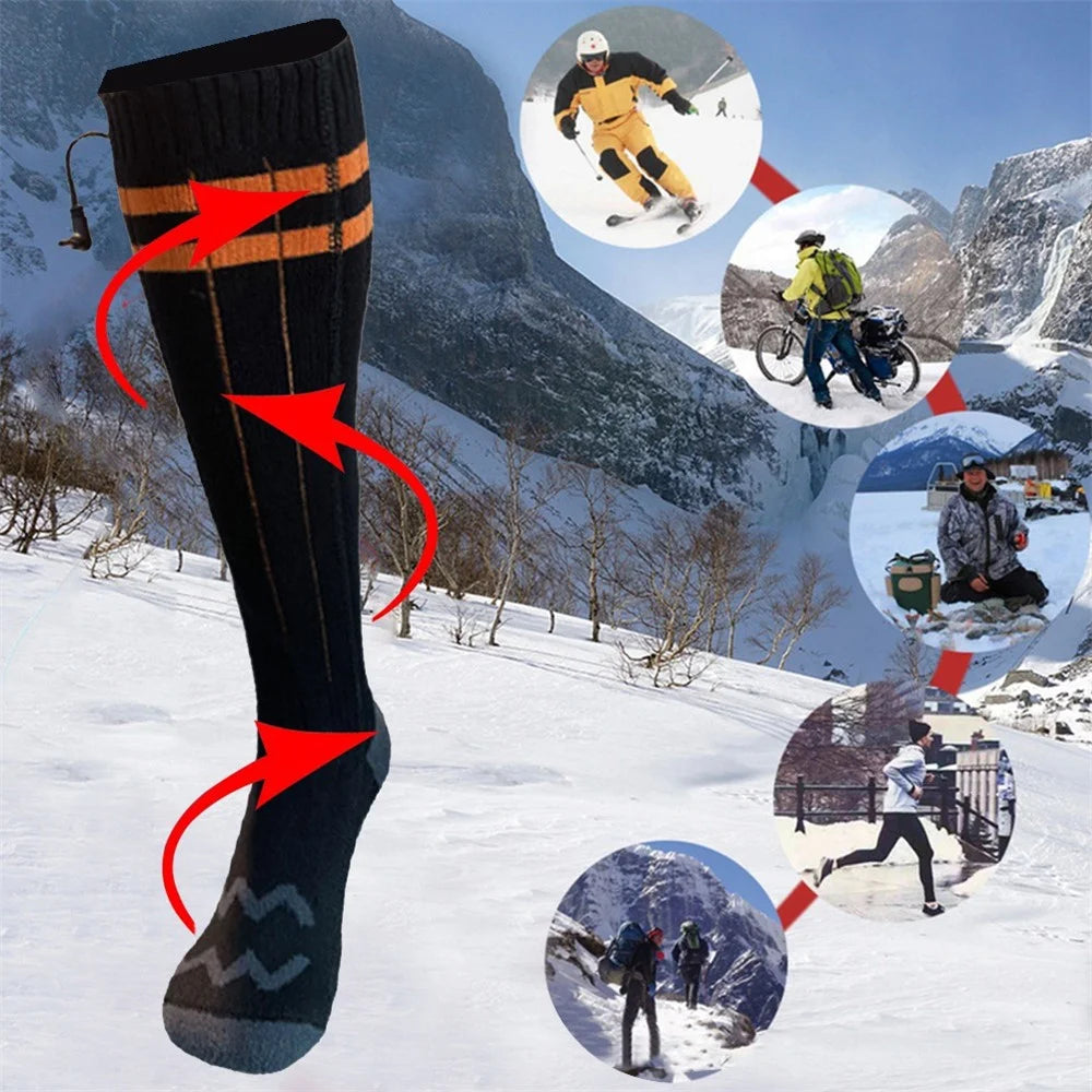 1 Pair Winter Boot Heated Socks Warm Socks Electric Heating Socks for Fishing Camping Hiking - 4
