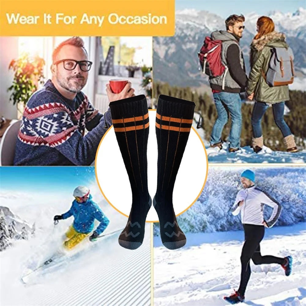 1 Pair Winter Boot Heated Socks Warm Socks Electric Heating Socks for Fishing Camping Hiking - 5