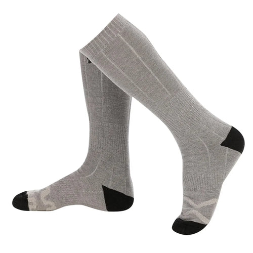 Winter Outdoor Washable Electric Heating Socks 3 Modes Elastic Cotton Socks (without Power Bank) - Grey - 1